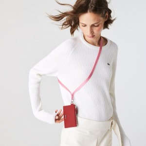 Acessorios Lacoste Feminino Rosa Anna Coated Canvas Zip Badge Holder KC1-03260K0