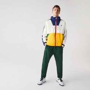 Blusão Lacoste Masculino Branco LIVE Hooded Zippered Colorblock FI2-81878Y5