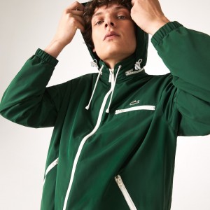 Blusão Lacoste Masculino Verdes Lightweight Water-Resistant Hooded HN8-77807I1