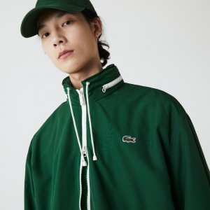 Blusão Lacoste Masculino Verdes Lightweight Water-Resistant Zip ZU4-69616W5