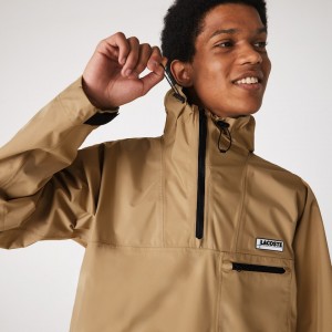 Blusão Lacoste Masculino Bege Water-Resistant Hooded SP9-14101G0