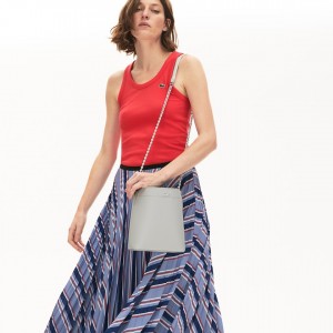 Bolsas Lacoste Feminino Cinzentas Chantaco Chain Strap Crossbody Bag GJ4-94829D7