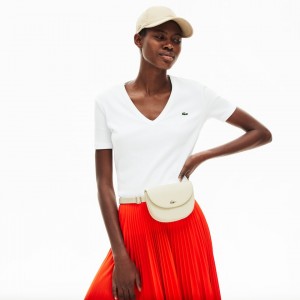 Bolsas Lacoste Feminino Luz Amarelas Chantaco Leather Belt Bag VC4-17591V3