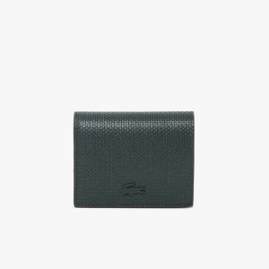 Bolsas Lacoste Feminino Verdes Escuro Chantaco Nœud Small Piqué Leather Snap Coin Pouch TO3-80448L5