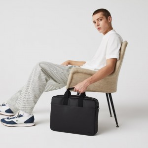 Bolsas Lacoste Masculino Pretas Classic Petit Piqué Computer Bag VE7-77287H1