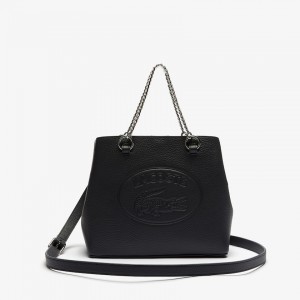 Bolsas Tote Lacoste Feminino Azul Marinho Croco Crew Embossed Logo Small Leather UY3-19541K0