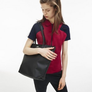 Bolsas Tote Lacoste Feminino Pretas L.12.12 Concept Vertical Zip AW5-38893M8