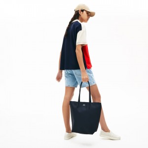 Bolsas Tote Lacoste Feminino Azul Marinho Azuis L.12.12 Concept Vertical Zip NU3-18411T8
