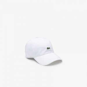Boné Lacoste Masculino Branco Contrast Strap And Crocodile Cotton IH5-15671A9