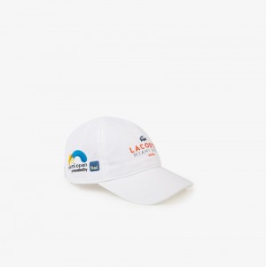 Boné Lacoste Masculino Branco Laranja Azul Marinho Azuis SPORT Miami Open Cotton SF6-87978C1