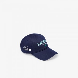 Boné Lacoste Masculino Azul Marinho Azuis Branco SPORT Miami Open Print Cotton VW6-61406M2