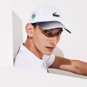 Boné Lacoste Masculino Branco Azul Marinho Azuis SPORT Roland Garros Ombré TD1-38603R0