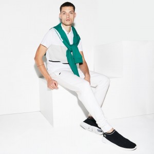 Calça Moletom Lacoste Masculino Branco SPORT Fleece Tennis ZY9-56825C6