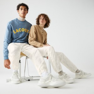 Calças Lacoste Masculino Branco Bege LIVE Print Tracksuit GC9-88528A7
