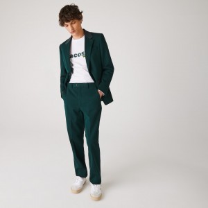 Calças Lacoste Masculino Verdes LIVE Standard Fit Cotton Canvas Suit US1-37723Y1