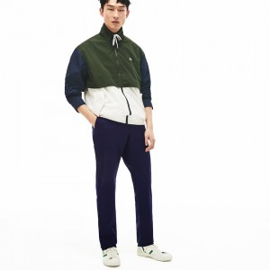 Calças Lacoste Masculino Azul Marinho Azuis Regular Fit Cotton Gabardine Chino VY0-87278V4