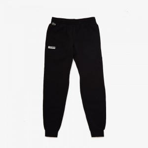 Calças Lacoste Masculino Pretas Cinzentas SPORT Badge Fleece Jogging YP4-00660K4