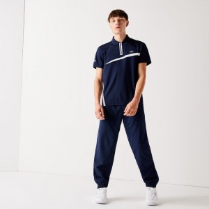 Calças Lacoste Masculino Azul Marinho Azuis SPORT Performance Side Zip Track HA6-18421Z4