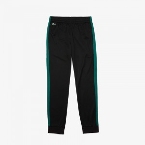 Calças Lacoste Masculino Pretas Verdes Pretas SPORT Piqué Track MF1-26492M2