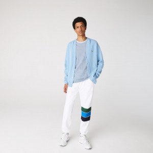 Calças Lacoste Masculino Branco Azul Marinho Azuis Azuis Verdes SPORT Striped Colorblock Tracksuit SB1-32123G7