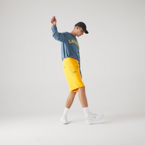 Calção Lacoste Masculino Amarelas Cotton Blend Badge Bermuda DE5-47194Q0