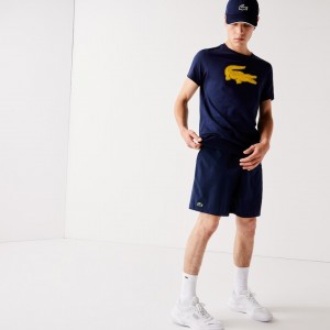 Calção Lacoste Masculino Azul Marinho Azuis SPORT Tennis Stretch CH1-30213Z7