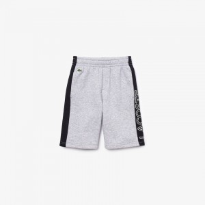 Calção Lacoste Criança Cinzentas Azul Marinho Azuis Branco SPORT Two-Tone Fleece GK6-19531S2