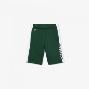 Calção Lacoste Criança Verdes Branco Two-Tone Fleece TM5-78017H4