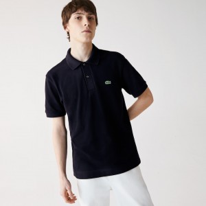 Camisa Polo Lacoste Masculino Azul Marinho Azuis Classic Fit Organic Cotton Piqué DU7-64856H0