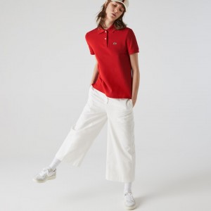 Camisa Polo Lacoste Feminino Vermelhas Classic Fit Soft Cotton Petit Piqué AJ2-36713L6