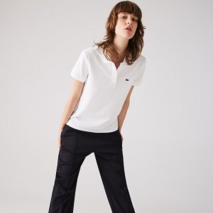 Camisa Polo Lacoste Feminino Branco Classic Fit Soft Cotton Petit Piqué QL0-40684Z7