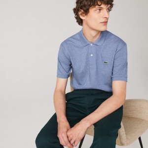 Camisa Polo Lacoste Masculino Azuis Marl Fabric L.12.12 CL7-92649G1