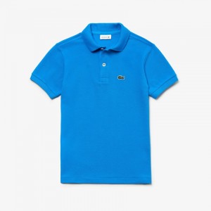 Camisa Polo Lacoste Criança Azuis Petit Piqué PG8-46574G3