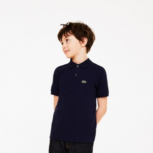 Camisa Polo Lacoste Criança Azul Marinho Azuis Petit Piqué HD4-03760V5