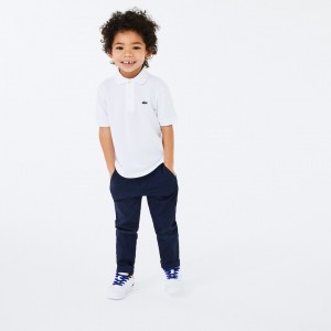 Camisa Polo Lacoste Criança Branco Petit Piqué FF2-26822X1