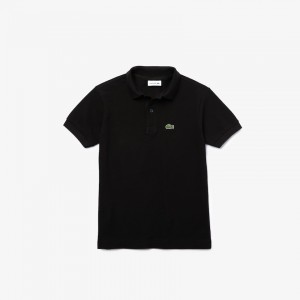 Camisa Polo Lacoste Criança Pretas Petit Piqué ST9-96989O8