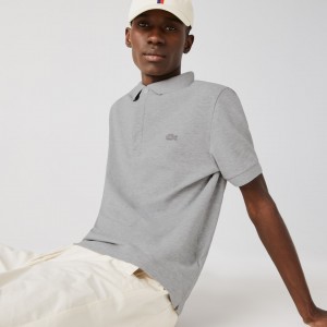 Camisa Polo Lacoste Masculino Cinzentas Regular Fit Paris II9-63926Y4