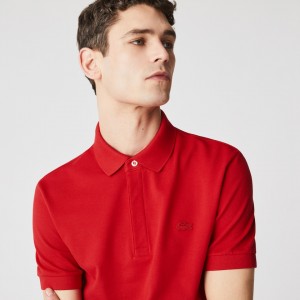Camisa Polo Lacoste Masculino Vermelhas Regular Fit Paris MX5-53645X0