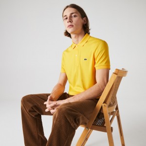 Camisa Polo Lacoste Masculino Amarelas Regular Fit Soft Cotton JD2-65096G0