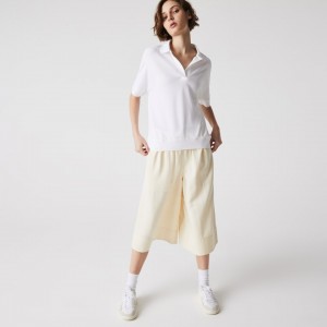 Camisa Polo Lacoste Feminino Branco Relaxed Piqué AR8-50555B2