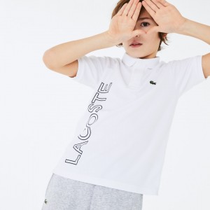 Camisa Polo Lacoste Criança Branco Azul Marinho Azuis SPORT Branded Breathable Piqué KF2-03090R1