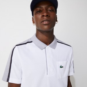Camisa Polo Lacoste Masculino Cinzentas Branco Azul Marinho Azuis Cinzentas SPORT Breathable Colorblock Golf HB1-28172G2