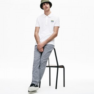 Camisa Polo Lacoste Masculino Branco Slim Fit Cotton Petit Piqué TP1-76727U1
