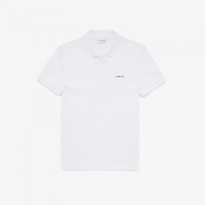 Camisa Polo Lacoste Masculino Branco Slim Fit Multicolor Badge OC0-03380F5