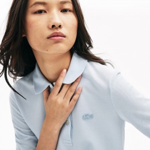 Camisa Polo Lacoste Feminino Luz Azuis Slim Fit Supple Cotton GA6-38333A9