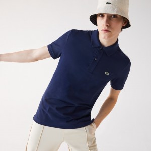 Camisa Polo Lacoste Masculino Azuis Slim Fit in Petit Piqué IG0-52415Q5