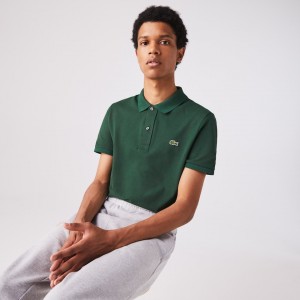 Camisa Polo Lacoste Masculino Verdes Slim Fit in Petit Piqué QR7-07370E1