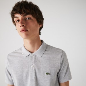 Camisa Polo Lacoste Masculino Cinzentas Slim Fit in Petit Piqué BI4-38573M7