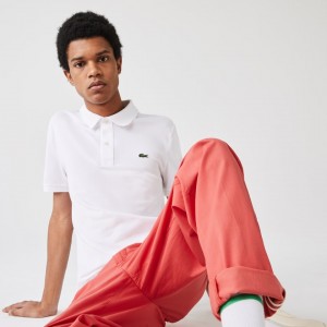 Camisa Polo Lacoste Masculino Branco Slim Fit in Petit Piqué DY7-81438T0