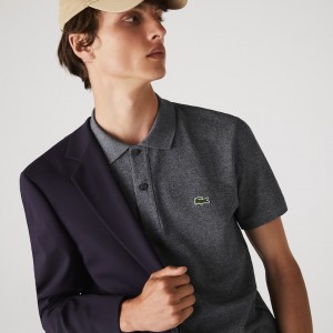 Camisa Polo Lacoste Masculino Cinzentas Slim Fit in Petit Piqué SM9-63226H7